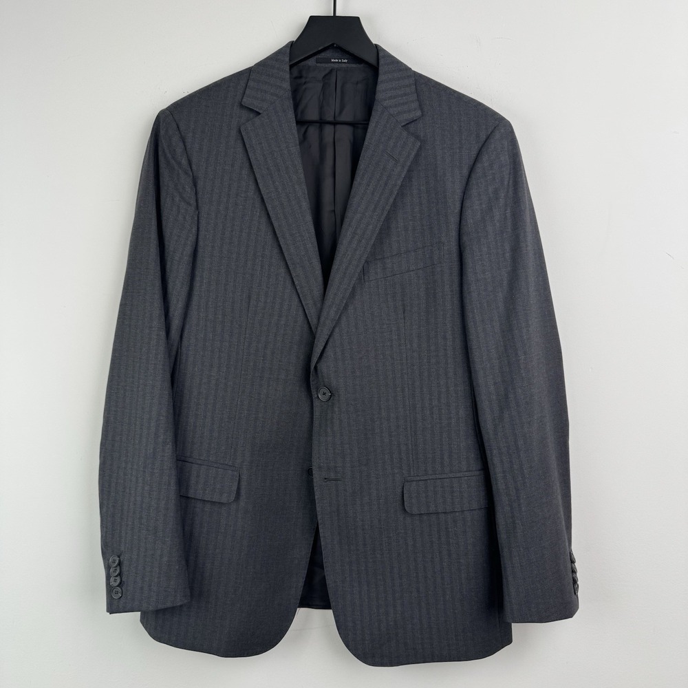 Z Zegna Sport Coat Mens 40R Gray Wool Shadow Stripe Blazer Made in Italy‎ Drop8